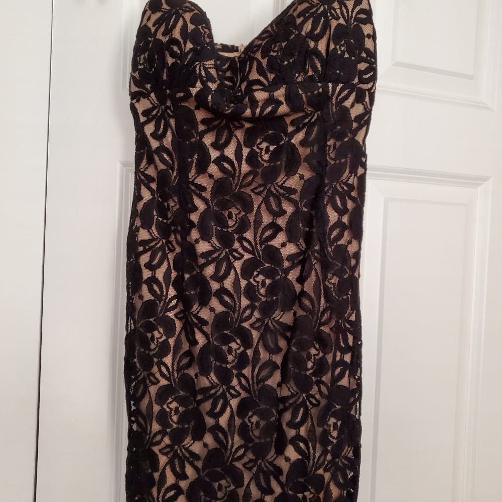 Black lace tube dress